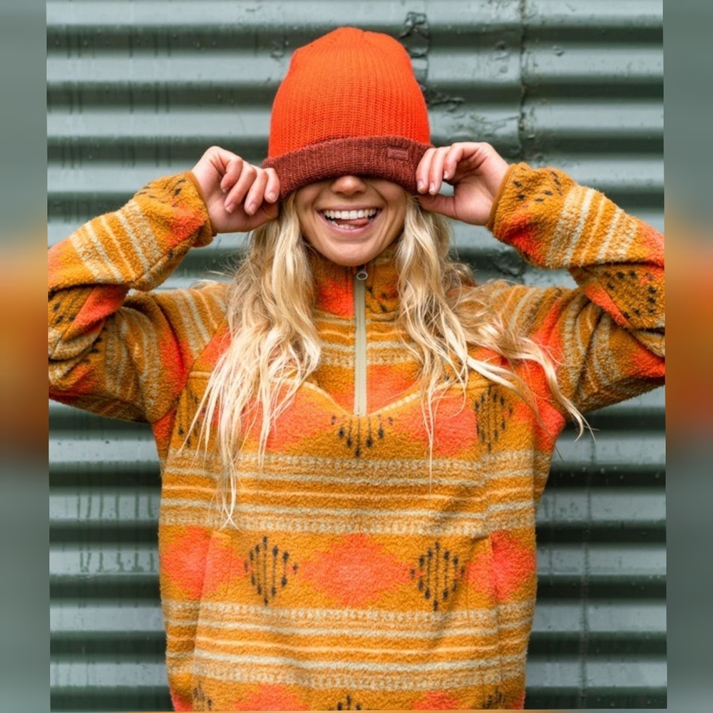 Billabong A/Div Boundary Half-Zip Mock Neck Pullover Fleece Size L Aztec Blanket